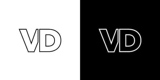 Modèle de conception du logo VD à base de lettres V et D Logotype à base de monogramme initial minimal