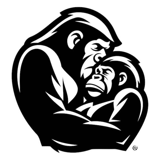 Vecteur modèle de conception du logo vectoriel du singe gorille