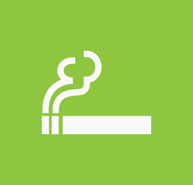 Modèle de conception du logo vectoriel de l'icône de la cigarette