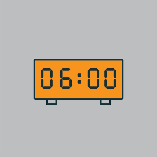 Modèle de conception du logo vectoriel de l'icône de l'horloge numérique