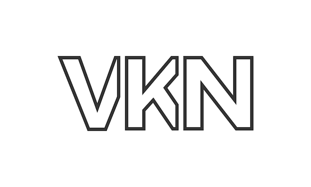 Vecteur modèle de conception du logo de vkn avec un texte gras fort et moderne logotype vectoriel initial basé sur une typographie simple et minimale identité d'entreprise à la mode