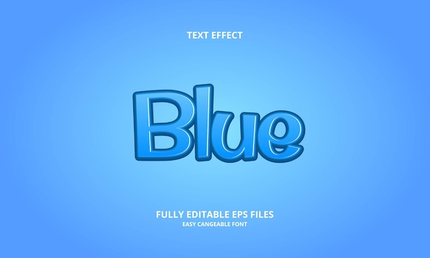 Modèle De Conception D'effet De Texte Bleu