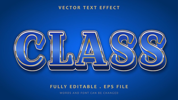 Vecteur modèle de conception d'effet de texte modifiable de classe moderne 3d