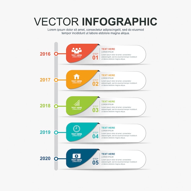 modèle de conception des éléments de chronologie infographie