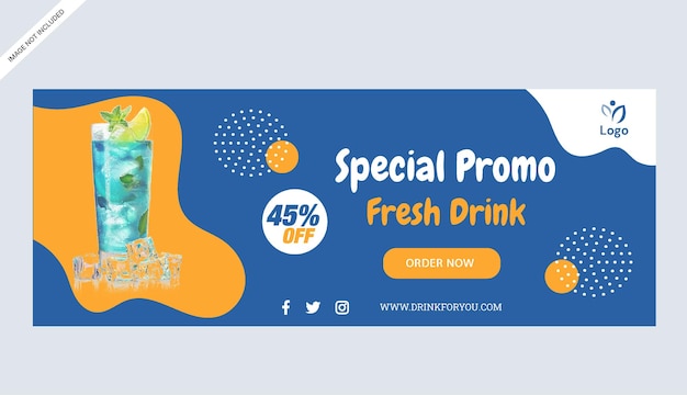 modèle de conception d'entreprise promotionnelle imprimée par la boutique de bannières de boissons mojito
