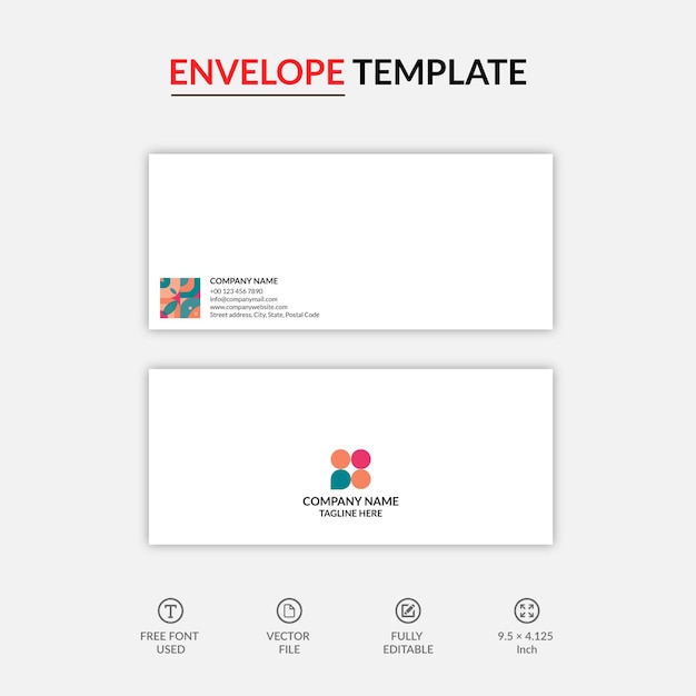 Modèle De Conception D'enveloppe D'entreprise Avec Recto Et Verso