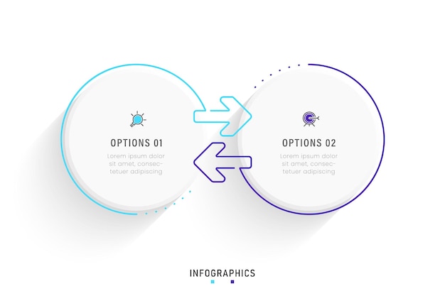 Modèle De Conception D'étiquettes Infographiques Vectorielles Avec Icônes Et 2 Options Ou étapes Peut être Utilisé Pour Le Processus