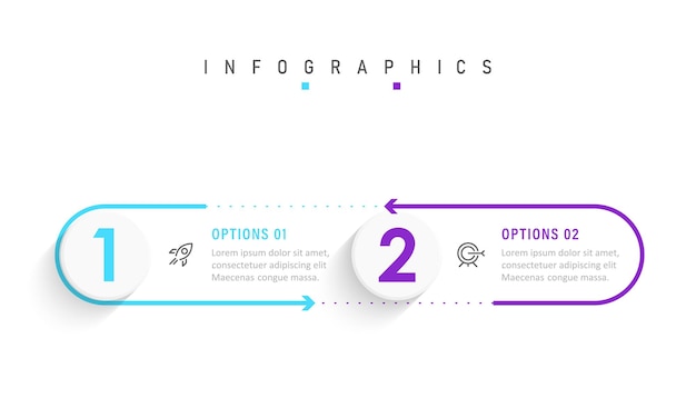 Modèle De Conception D'étiquettes Infographiques Vectorielles Avec Icônes Et 2 Options Ou étapes