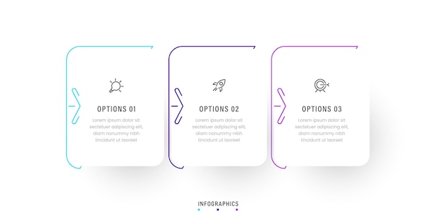 Modèle De Conception D'étiquettes Infographiques Vectorielles Avec Icônes Et 3 Options Ou étapes. Peut être Utilisé Pour Le Processus