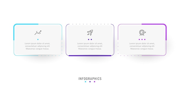 Vecteur modèle de conception d'étiquettes infographiques vectorielles avec icônes et 3 options ou étapes