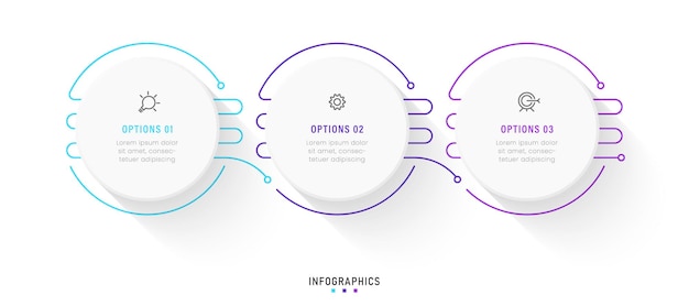 Modèle De Conception D'étiquettes Infographiques Vectorielles Avec Icônes Et 3 Options Ou étapes