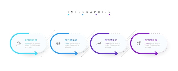 Modèle De Conception D'étiquettes Infographiques Vectorielles Avec Icônes Et 4 Options Ou étapes