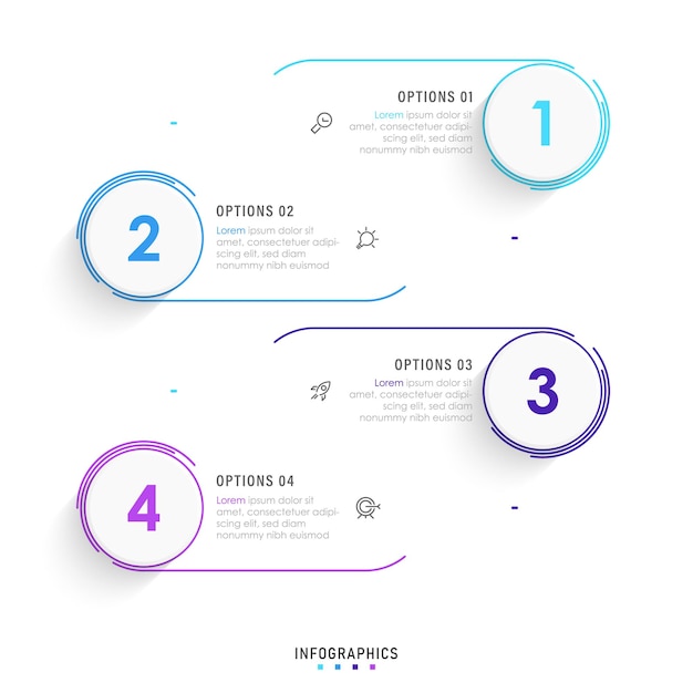 Modèle De Conception D'étiquettes Infographiques Vectorielles Avec Icônes Et 4 Options Ou étapes.