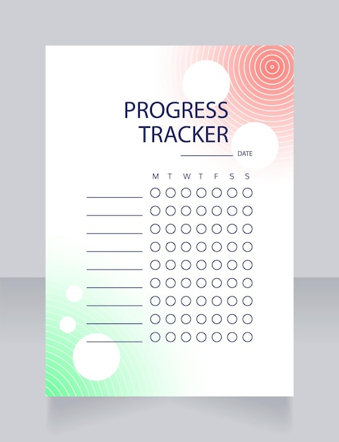 Modèle De Conception De Feuille De Calcul De Suivi Des Progrès