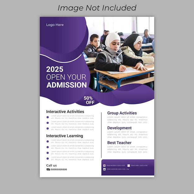 modèle de conception de flyer d'admission à l'université d'école professionnelle de tendance moderne