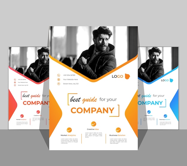 Modèle de conception de flyer d'agence d'affaires et de marketing moderne