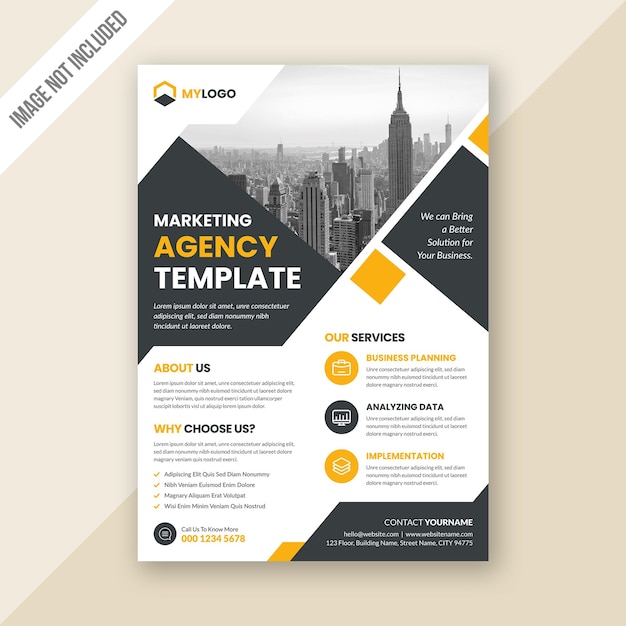 Modèle de conception de flyer d'agence de marketing numérique créatif