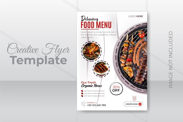 Modèle de conception de flyer alimentaire et restaurant vecteur premium