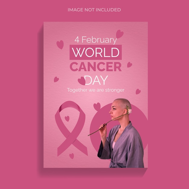 Modèle de conception de flyer de campagne de lutte contre le cancer rose créatif et propre sur les médias sociaux