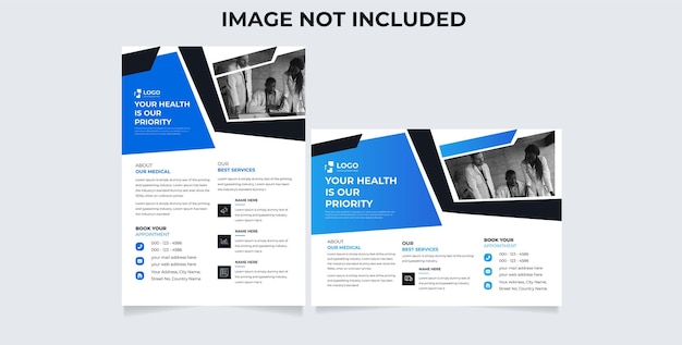Vecteur modèle de conception de flyer de clinique médicale moderne et conception de modèle de couverture de soins de santé pour ar