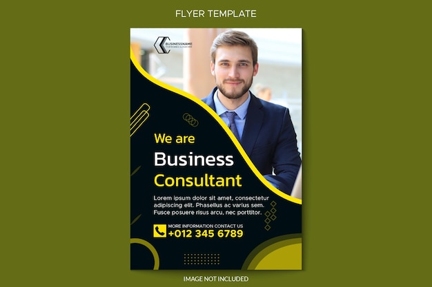 Vecteur modèle de conception de flyer de consultant en affaires design plat