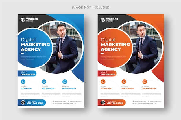 Modèle de conception de flyer d'entreprise numérique