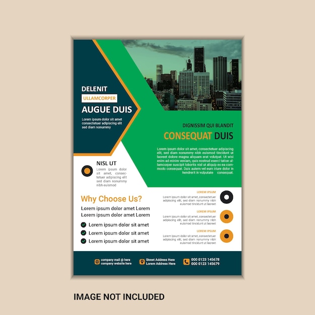 Modèle de conception de flyer d'entreprise de vecteur avec fond perdu
