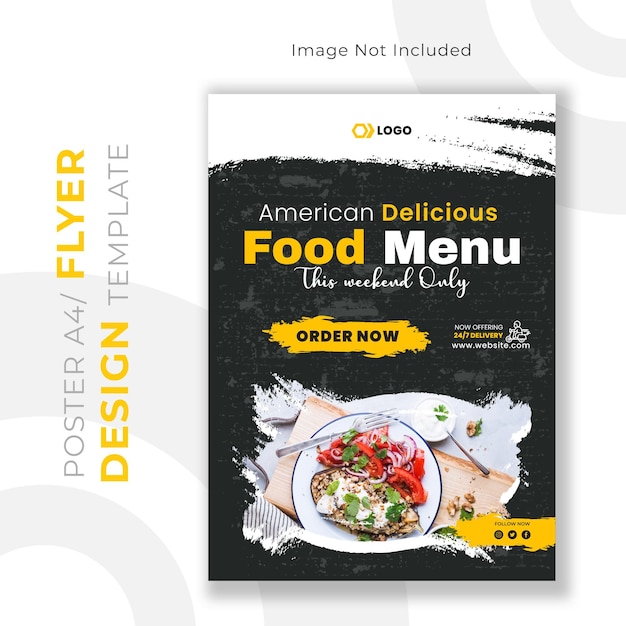 Modèle De Conception De Flyer De Menu De Cuisine Américaine