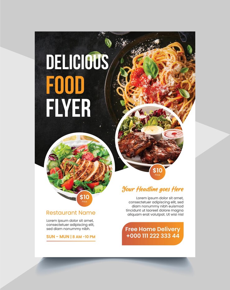 Vecteur modèle de conception de flyer de restaurant
