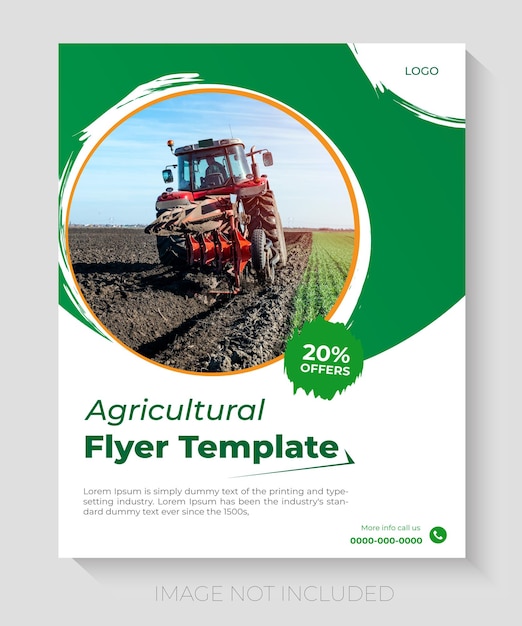 Vecteur modèle de conception de flyer de service agricole