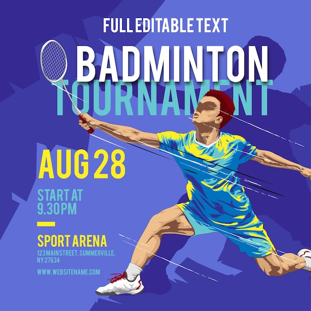 Modèle De Conception De Flyer De Tournoi De Badminton