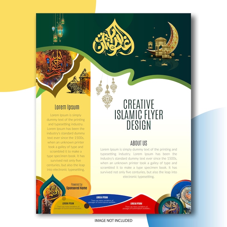 Vecteur modèle de conception de flyer unique islamique