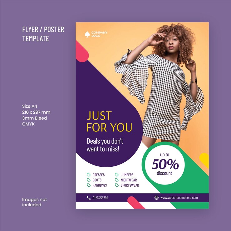 Modèle de conception de flyer de vente et de remise en ligne