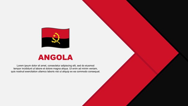 Modèle de conception de fond abstrait drapeau angola Illustration vectorielle de bande dessinée de bannière de jour de l'indépendance de l'Angola