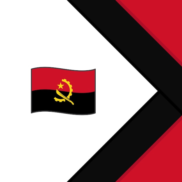 Modèle de conception de fond abstrait drapeau angolais Bannière de la fête de l'indépendance de l'Angola Message de médias sociaux Angola Cartoon