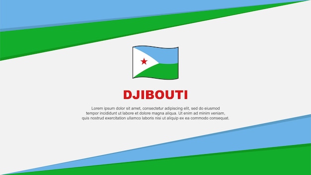 Modèle De Conception De Fond Abstrait Drapeau Djibouti Bannière De Jour De L'indépendance De Djibouti Illustration Vectorielle De Dessin Animé Conception Djibouti