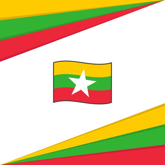 Modèle De Conception De Fond Abstrait Drapeau Du Myanmar Bannière Du Jour De L'indépendance Du Myanmar Publication De Médias Sociaux Bannière Du Myanmar