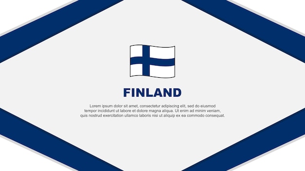 Modèle de conception de fond abstrait de drapeau de la Finlande Bannière de la fête de l'indépendance de la Finlande Illustration vectorielle de dessin animé Modèle de la Finlande