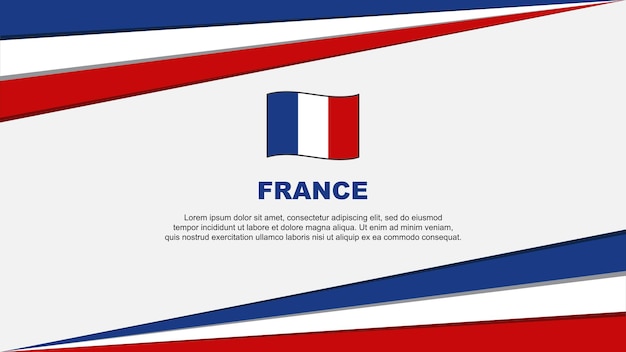 Vecteur modèle de conception de fond abstrait drapeau france bannière de jour de l'indépendance de la france illustration vectorielle de dessin animé bannière france