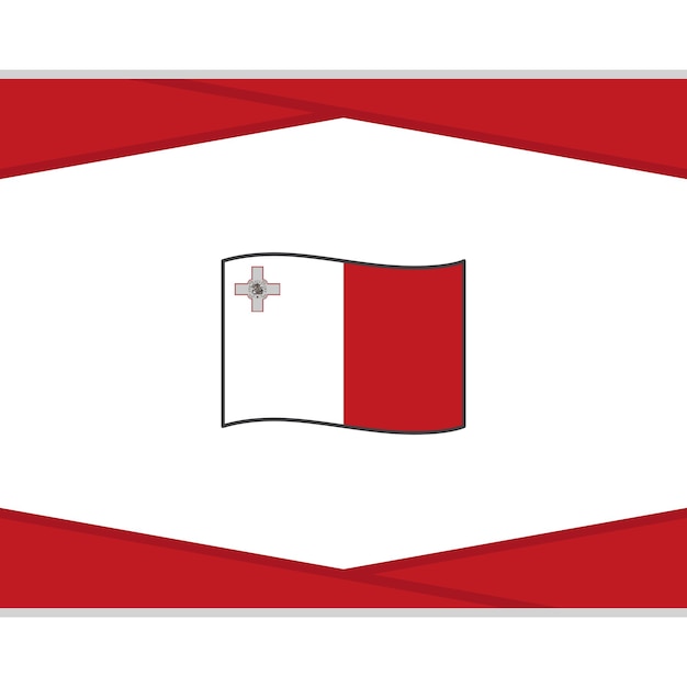 Vecteur modèle de conception de fond abstrait de drapeau de malte bannière de jour de l'indépendance de malte bannière de médias sociaux post malte vector