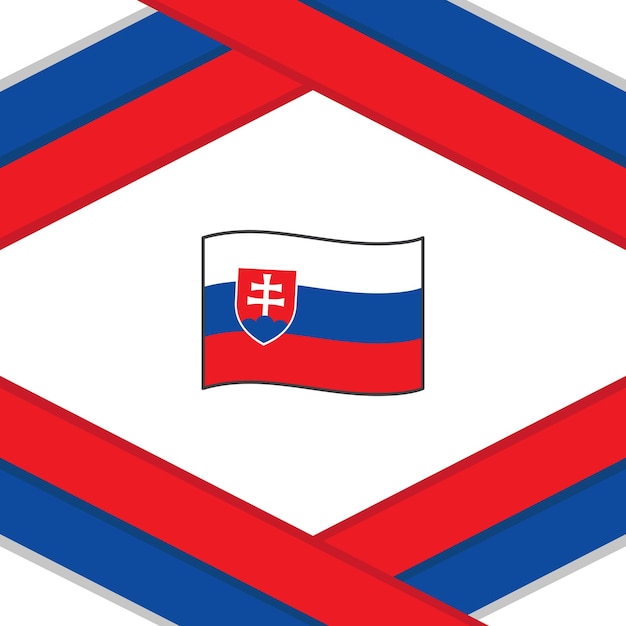 Vecteur modèle de conception de fond abstrait de drapeau de la slovaquie