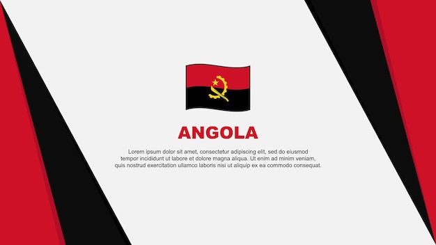 Modèle De Conception De Fond Abstrait Du Drapeau Angolais Bannière Du Jour De L'indépendance De L'angola Illustration Vectorielle De Dessin Animé Drapeau Angolais