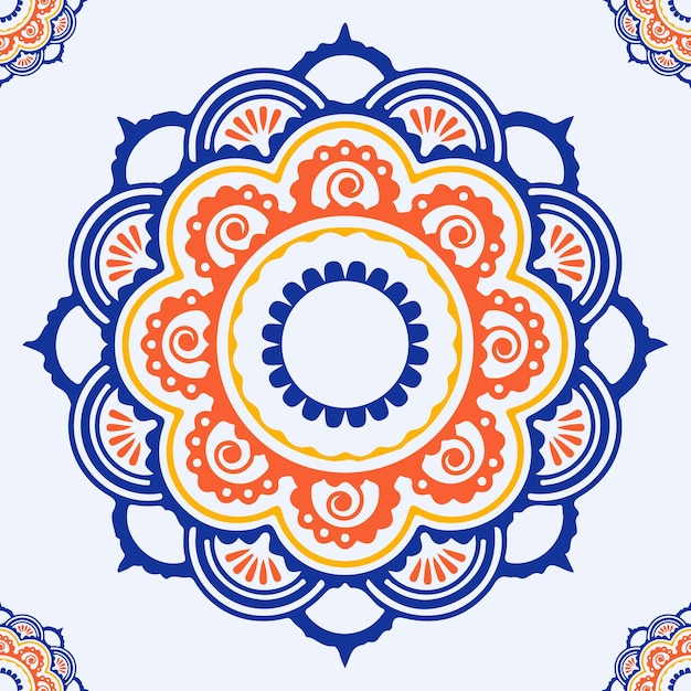 Modèle De Conception De Fond Abstrait Mandala Ornemental De Luxe Pour Henna, Mehndi, Tatouage, Décoration.