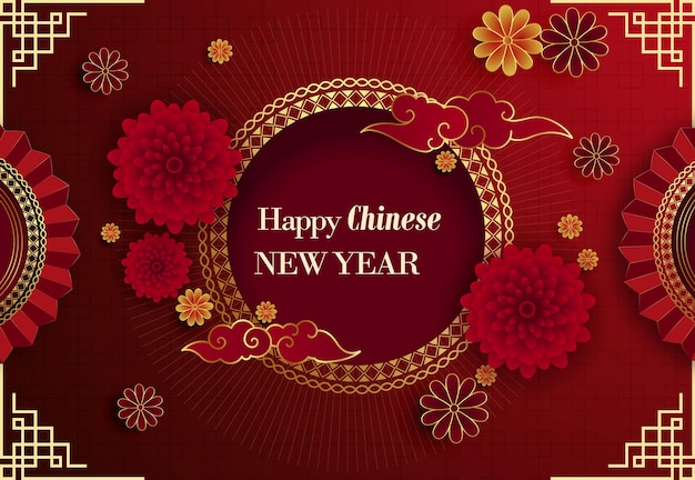 Vecteur modèle de conception de fond de célébration du nouvel an chinois