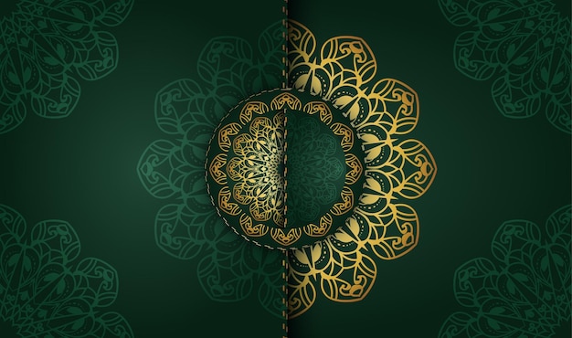 modèle de conception de fond de mandala coloré dégradé vert de style abstrait