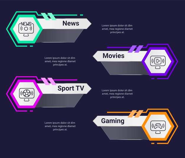 Modèle de conception de graphique infographique de programmes télévisés
