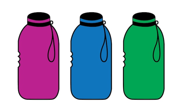 Vecteur modèle de conception d'icône de bouteille d'eau colorée de vecteur abstrait