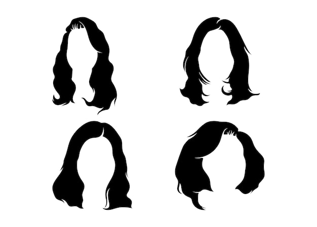 Modèle de conception d'icône de cheveux de femme vecteur d'ilustration