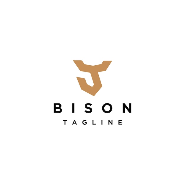 Modèle De Conception D'icône De Logo De Bison
