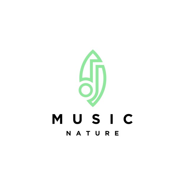 Modèle De Conception D'icône De Logo De Feuille De Musique